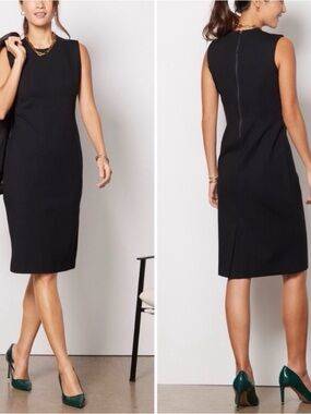 Spanx Classic Black Sleeveless Perfect fitted Sheath Dress Large